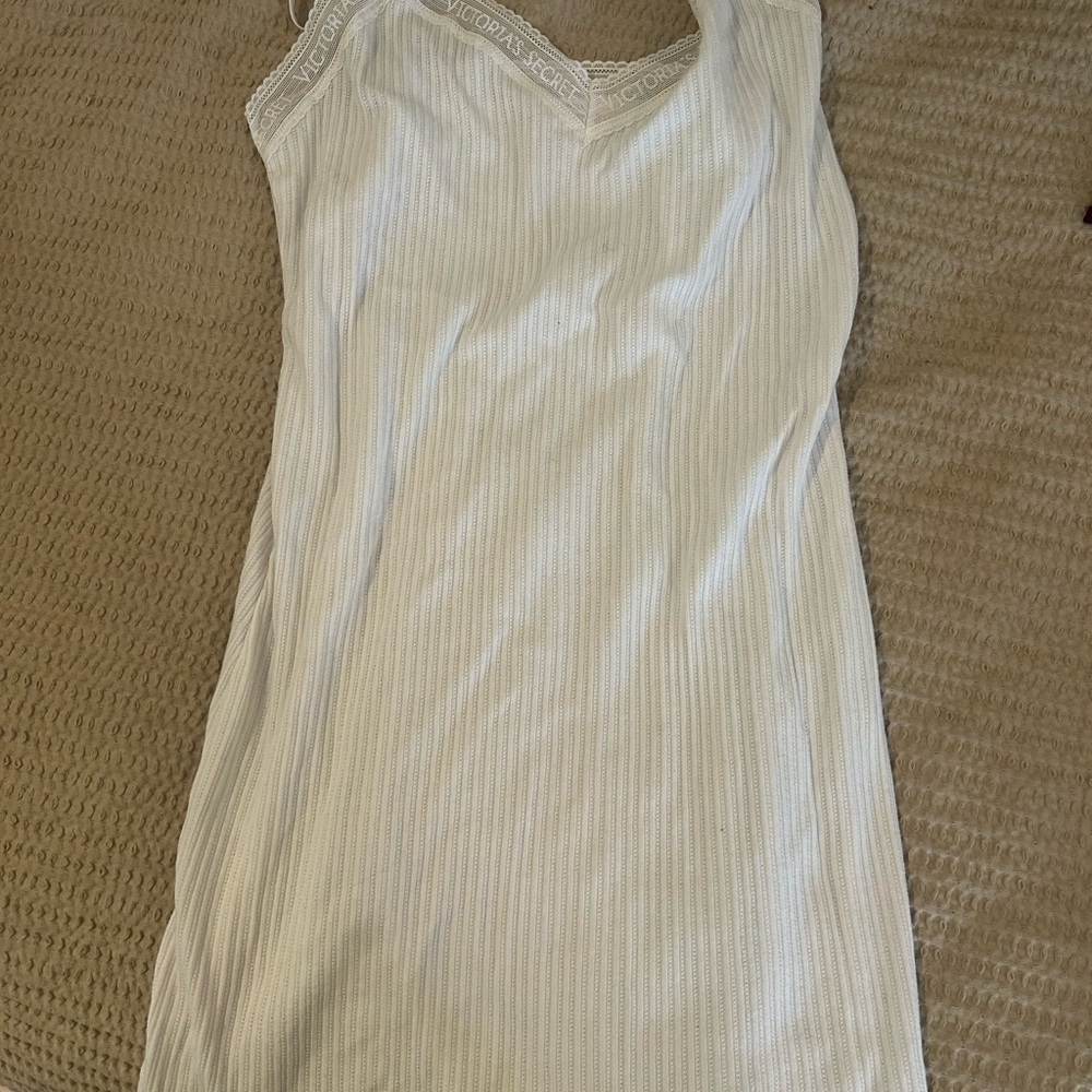 Victoria's Secret Cream Ribbed Night Gown